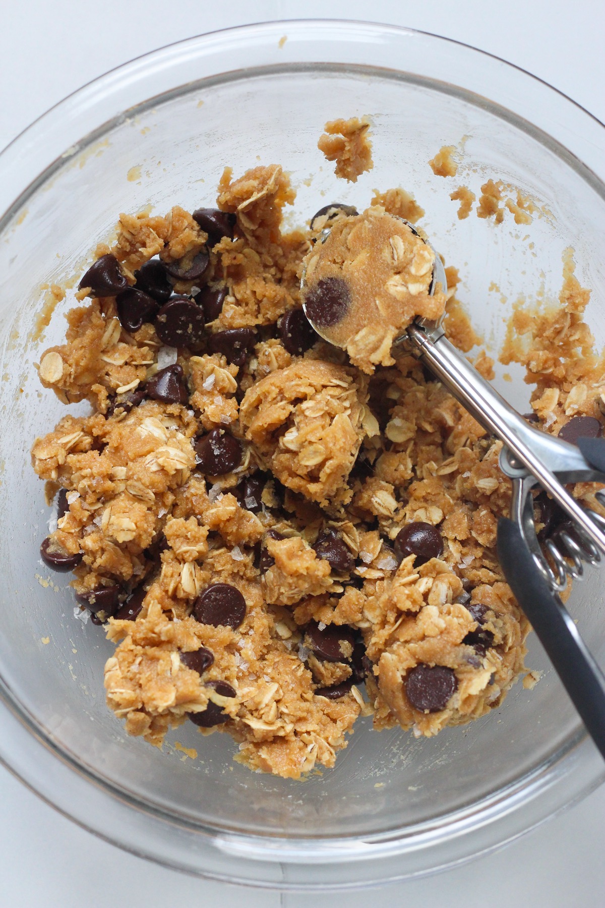 Best edible cookie dough in a glass bowl on a backdrop