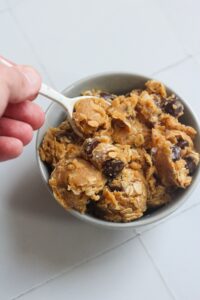 Best edible cookie dough in a small bowl on a backdrop