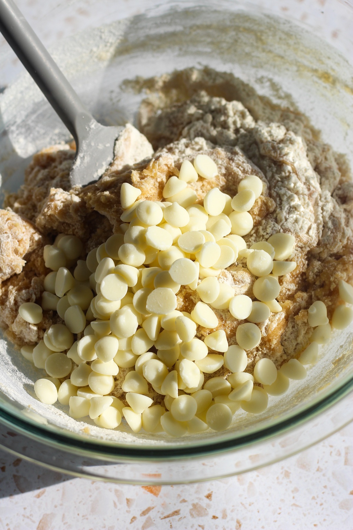White chocolate macadamia nut cookie dough.