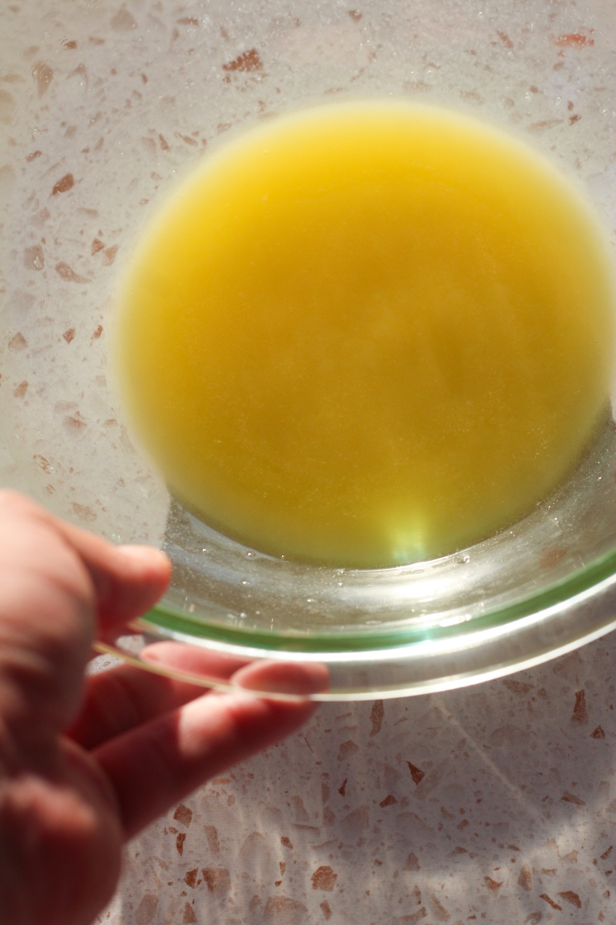 Butter cooling in a glass bowl